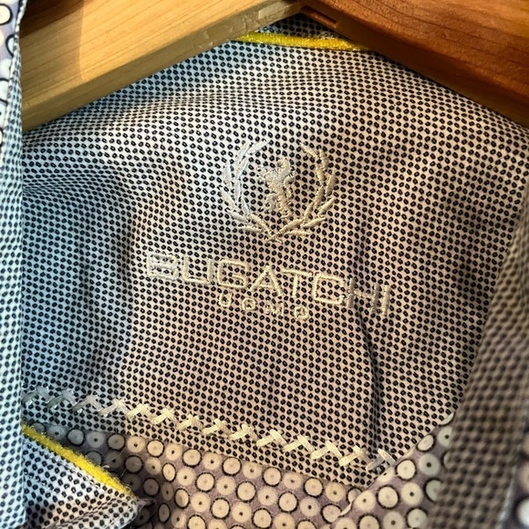 Bugatchi Uomo Shirt Adult Sz M Classic Fit Blue White Button Up Casual Cotton - Picture 12 of 12